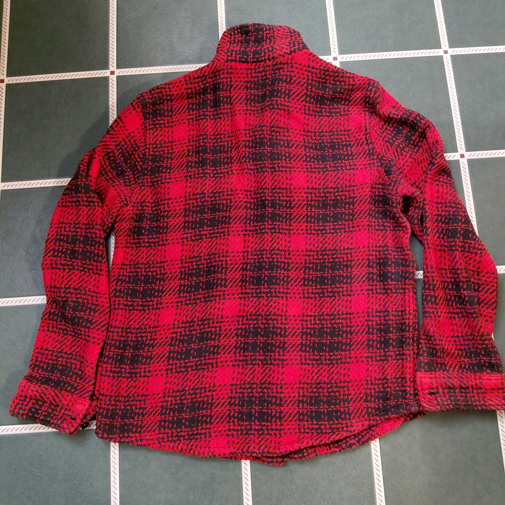 Outerknown Red and Black Woven Plaid Shirt - Picture 3 of 3